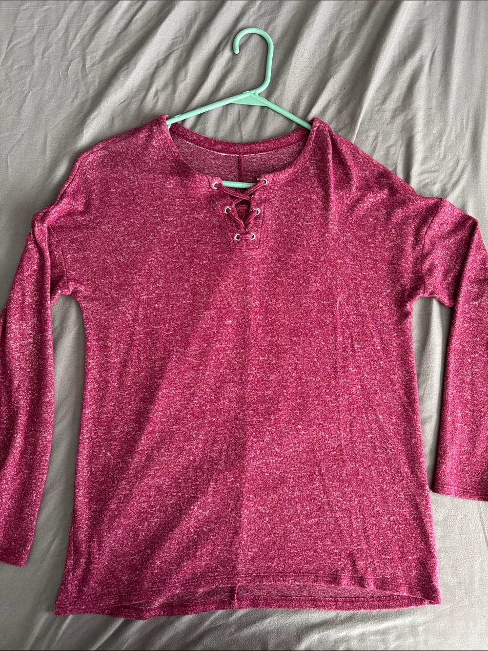 Justice Girls Pink Lace-Up Long Sleeve Sweater Top